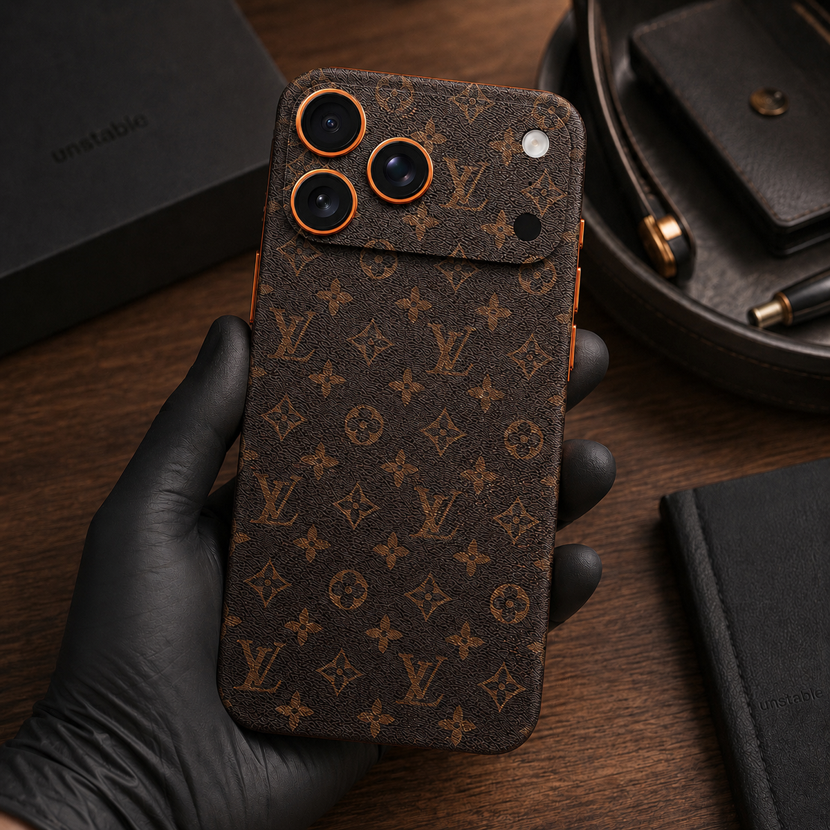 Louis Vuitton Brown Monogram Leather Skin