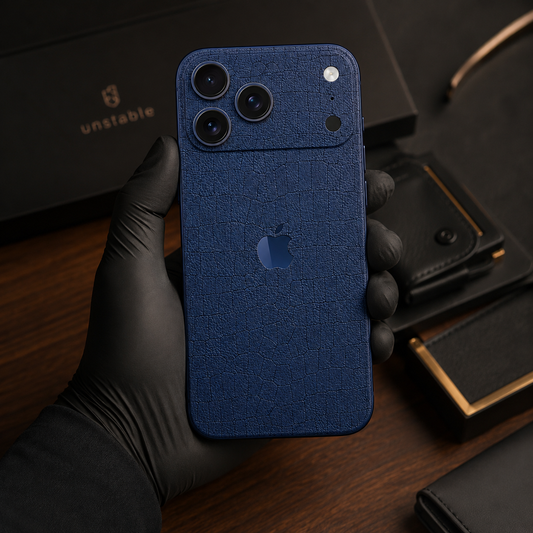 Deep Navy Blue Leather Skin