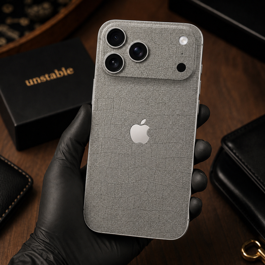Silver Grey Leather Skin