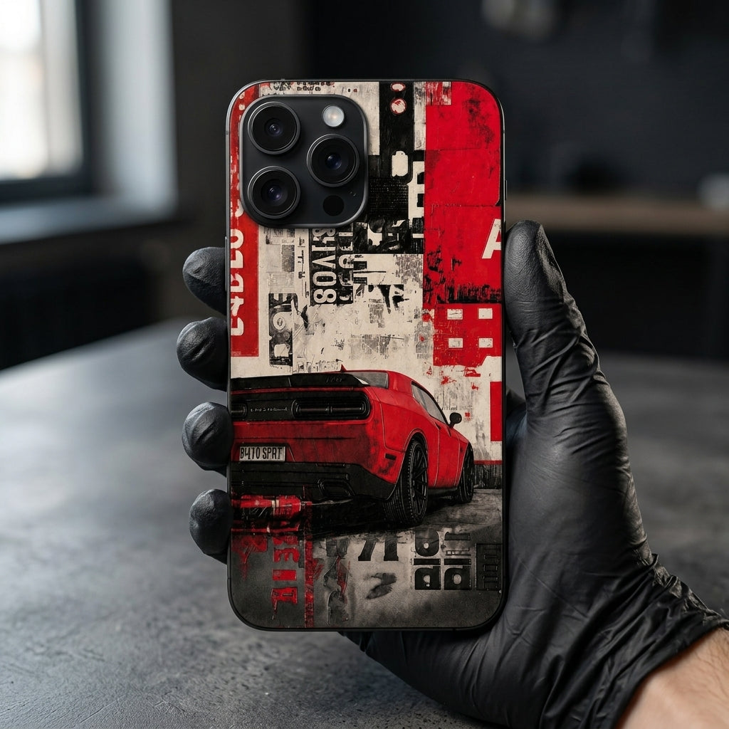 Red Dodge Challenger Street Art Skin