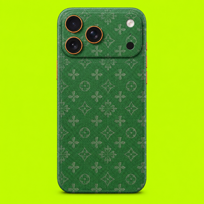LV-Inspired Green Monogram Leather Skin