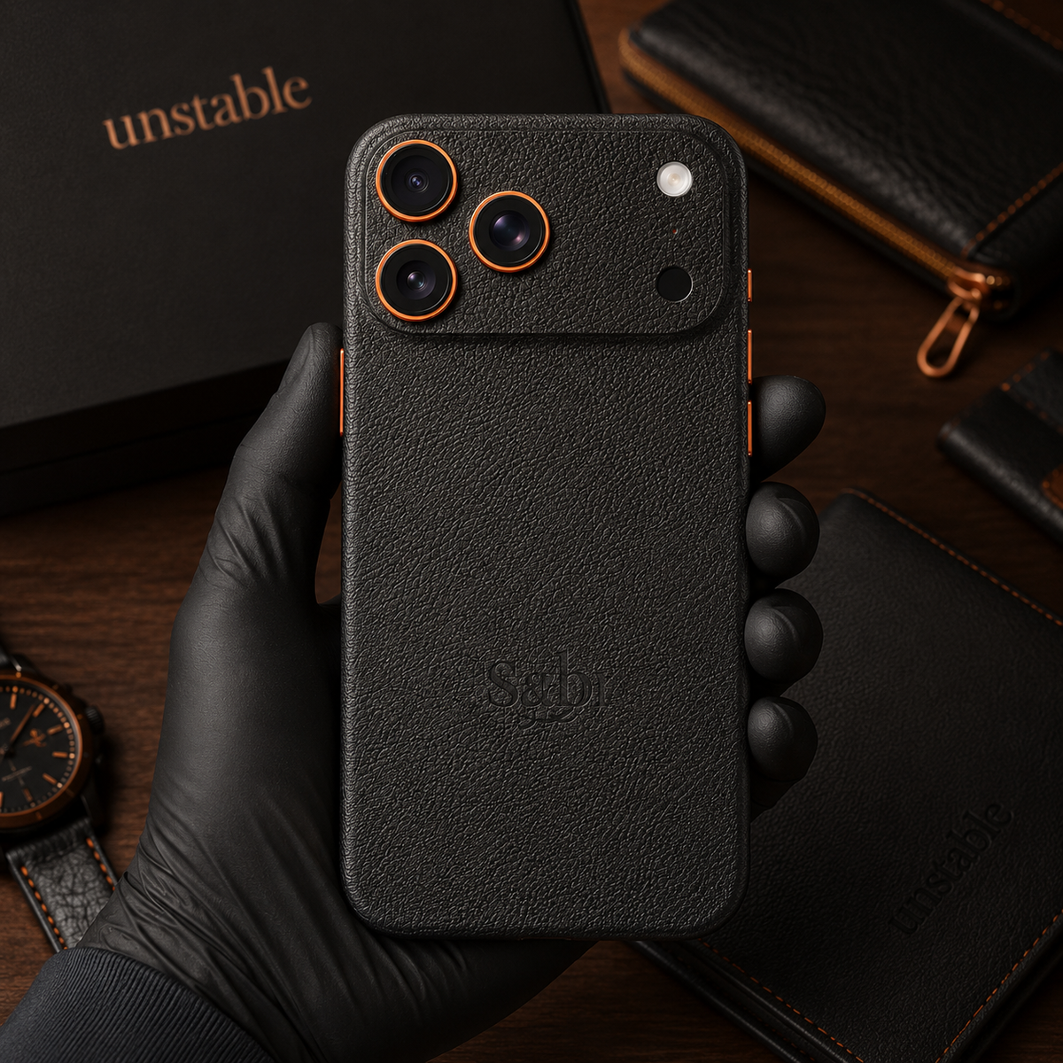 Deep Black Sabar Leather Skin