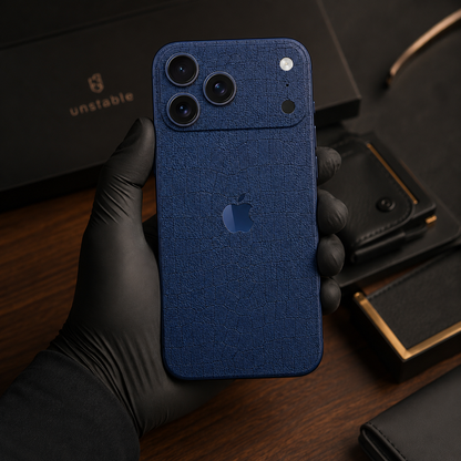 Deep Navy Blue Leather Skin