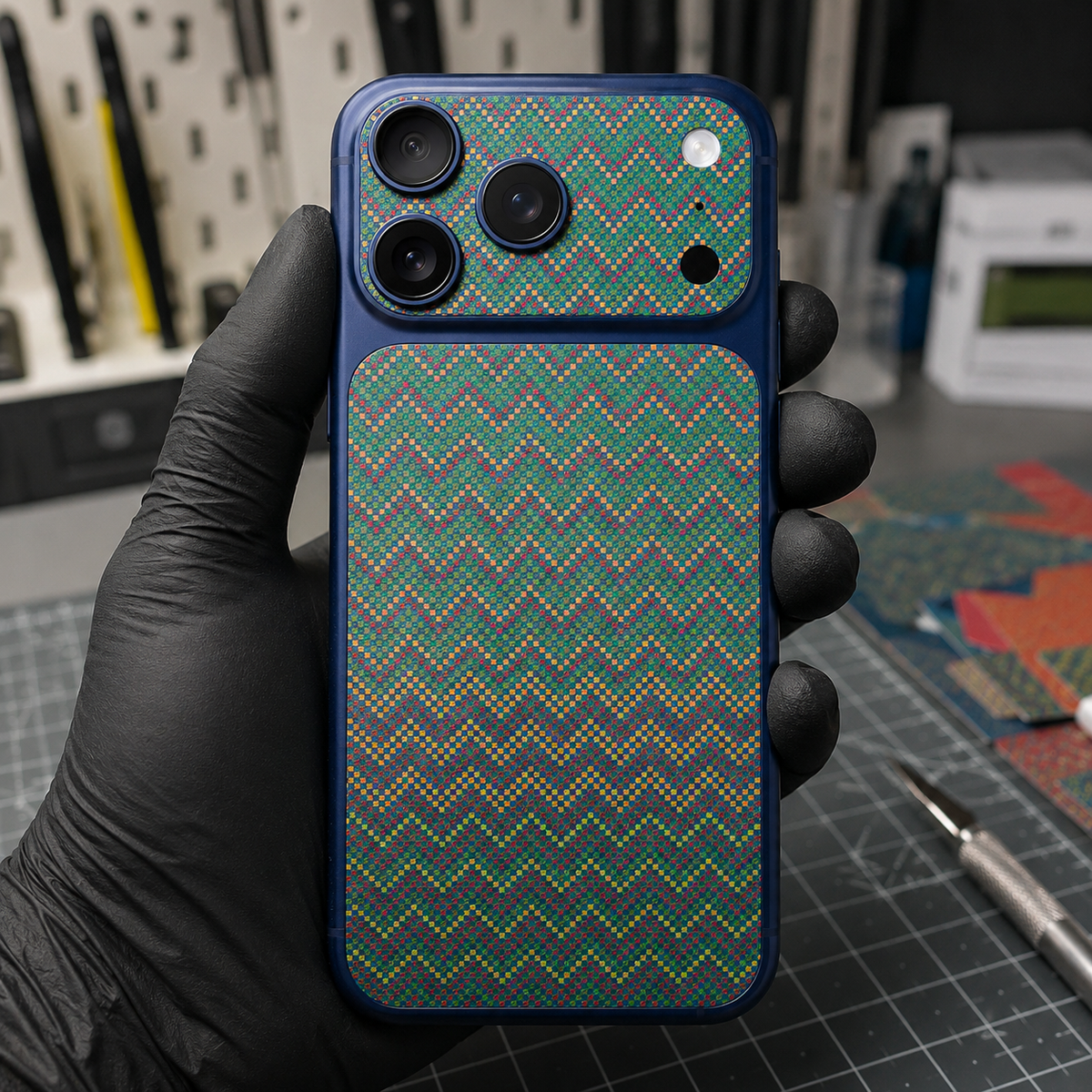 Emerald Zigzag Fabric Skin