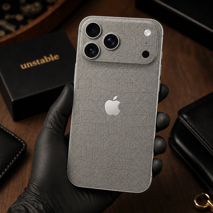 Silver Grey Leather Skin