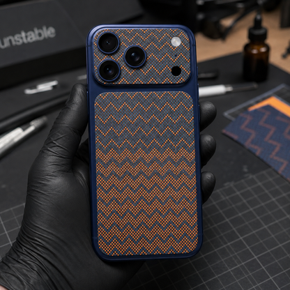 Orange Blue Woven Zigzag Skin