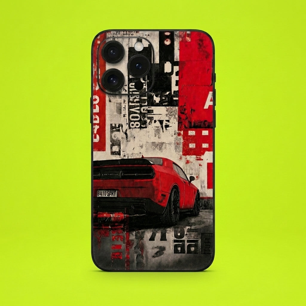 Red Dodge Challenger Street Art Skin